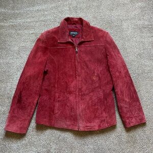 VTG 90’s Red Suede Leather Jacket